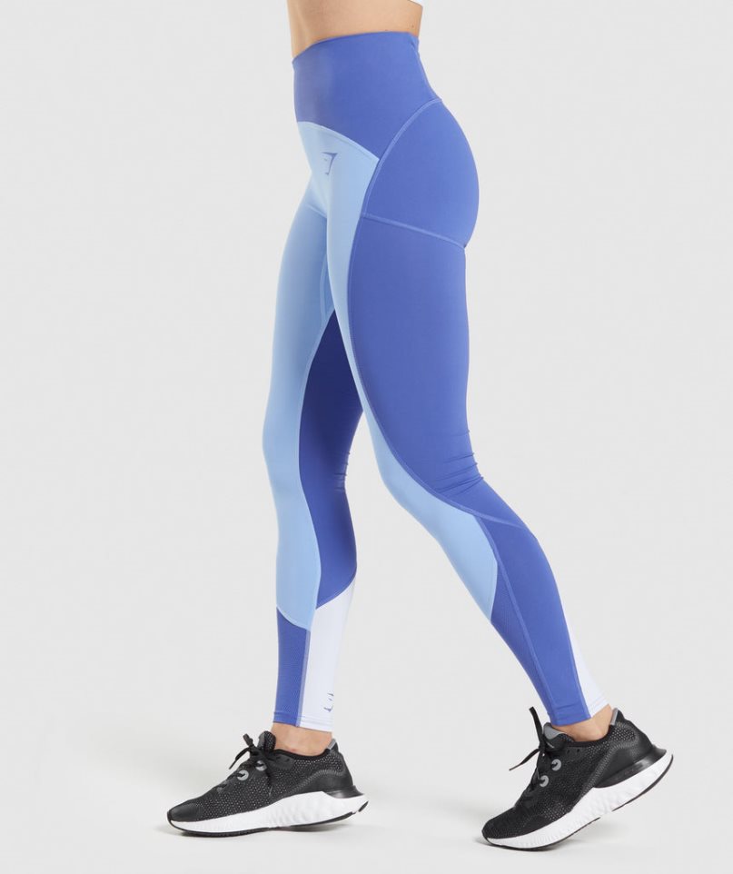 Women's Gymshark Pulse Mesh Leggings Blue | NZ 5NJTAK